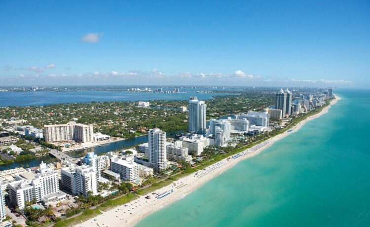 A city next to the ocean.