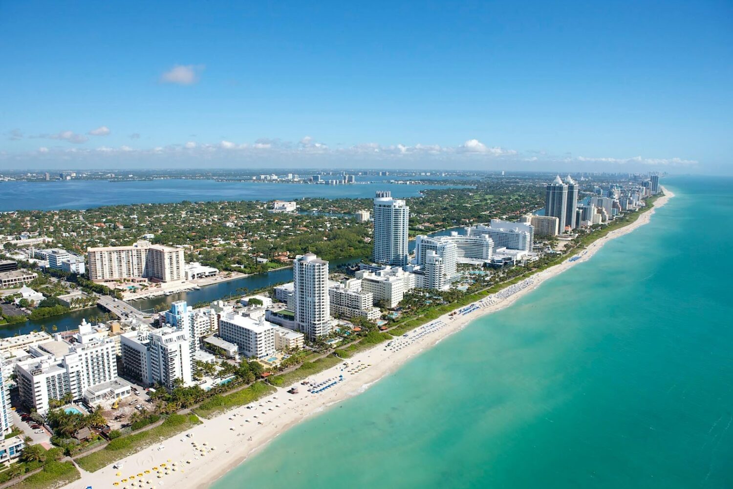 A city next to the ocean.